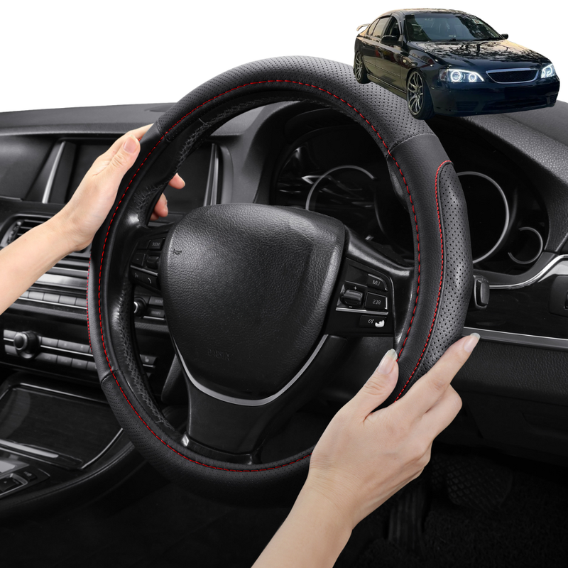 Steering Wheel Cover Pro Extra Layer for Ford Falcon 2002-2008 (BA BF) - Breathable & Anti-Slip - Circle 38 cm