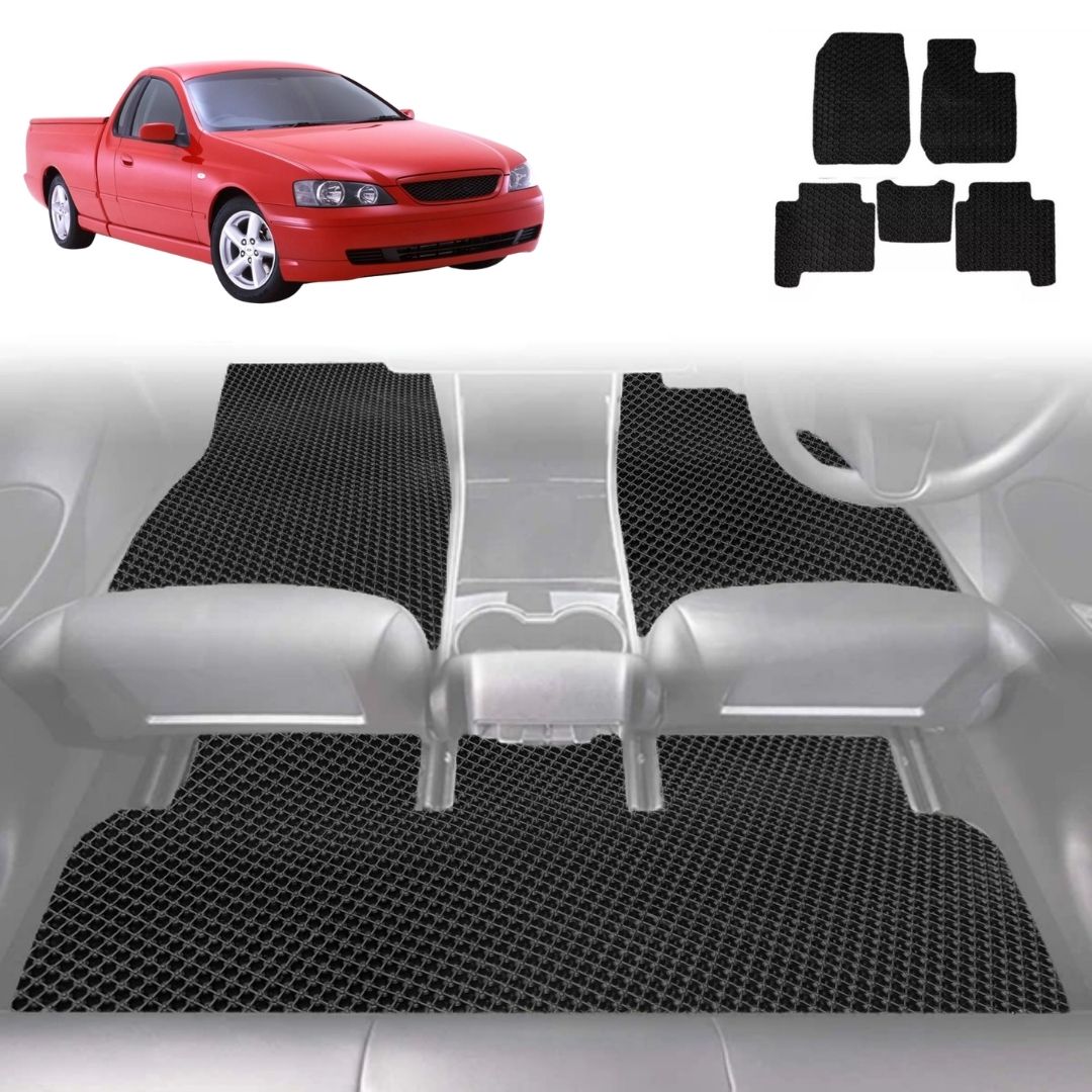 6D Diamond Car Floor Mats for Ford Falcon 2002 - 2008 Ute Single Cab (BA BF) - Custom-Fit Carpet Liner