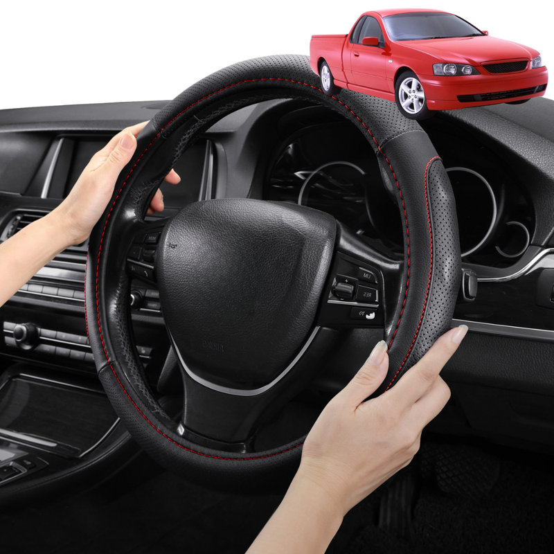 Steering Wheel Cover Pro Extra Layer for Ford Falcon 2002-2008 Ute Single Cab (BA BF) - Breathable & Anti-Slip - Circle 38 cm