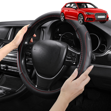 Steering Wheel Cover Pro Extra Layer for Audi A3 S3 RS3 2003-2013 (8P) - Breathable & Anti-Slip - D-Shape 38 cm