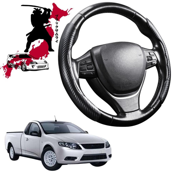 Black Samurai Segmented Steering Wheel Cover for Ford Falcon 2008 - 2016 Ute Single Cab (FG, fit for FPV models)