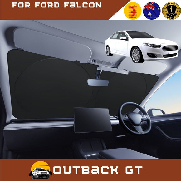 Front Windscreen Sun Shade for Ford Falcon 2014 - 2016 (FGX) - Standard 150 x 85 cm - Black