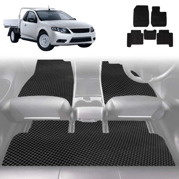 6D Diamond Car Floor Mats for Ford Falcon Ute 2008 - 2016 (Single Cab, FG) - Custom-Fit Carpet Liner