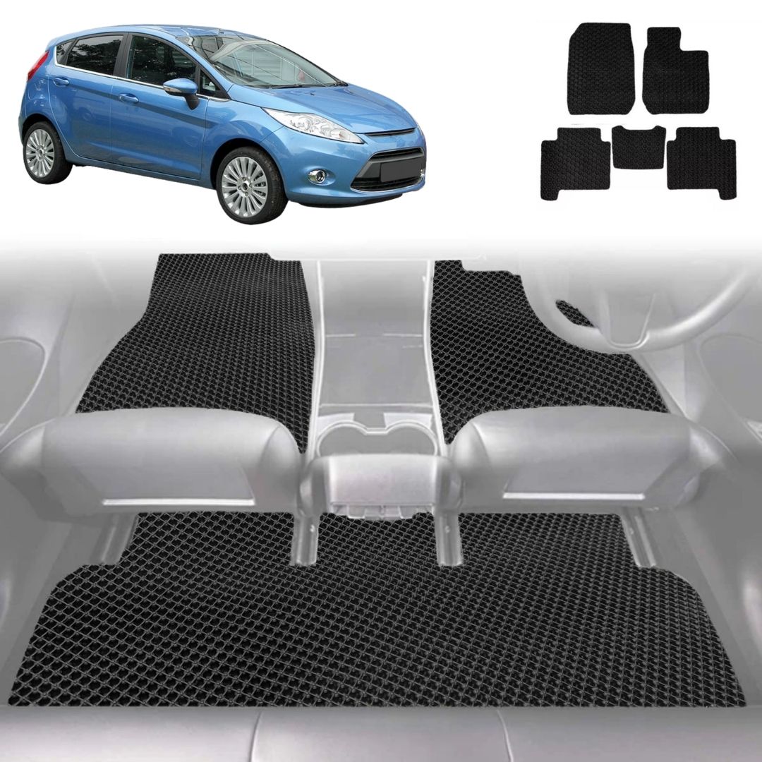 6D Diamond Car Floor Mats for Ford Fiesta 2008 - 2018 (WT WZ) - Custom-Fit Carpet Liner