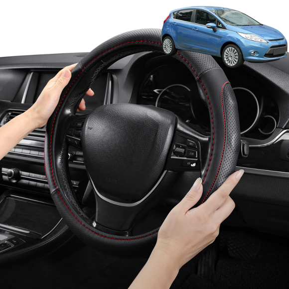 Steering Wheel Cover Pro Extra Layer for Ford Fiesta 2008-2018 (WT WZ) - Breathable & Anti-Slip - Circle 38 cm