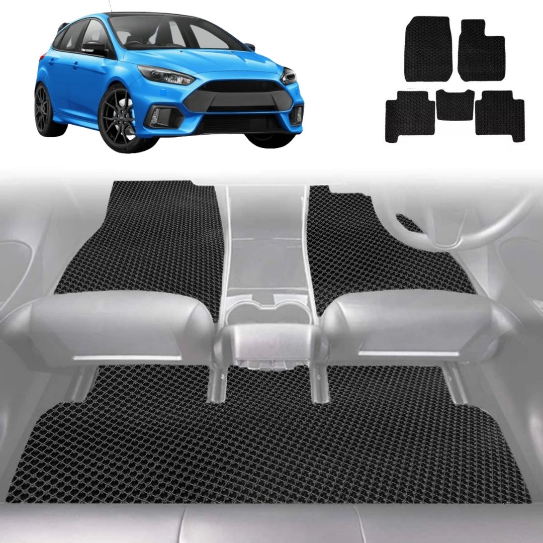 6D Diamond Car Floor Mats for Ford Focus 2011 - 2018 LS, LW,LW MKII, LZ - Custom-Fit Carpet Liner