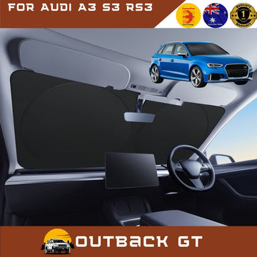 Front Windscreen Sun Shade for Audi A3 S3 RS3 2013 - 2020 - Standard 150 x 85 cm - Black