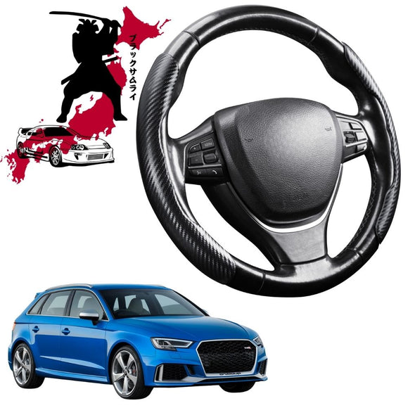 Black Samurai Segmented Steering Wheel Cover for Audi A3 S3 RS3 2013 - 2020