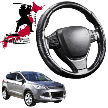Black Samurai Segmented Steering Wheel Cover for Ford Kuga TF 2012 - 2016 TE