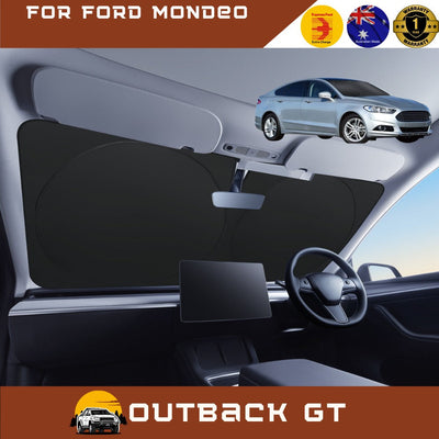 Front Windscreen Sun Shade for Ford Mondeo 2012 - 2015 (MK4) - Standard 150 x 85 cm - Black