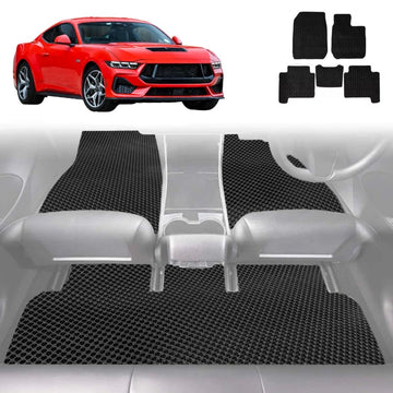 6D Diamond Car Floor Mats for Ford Mustang 2015 - 2024 (S550) - Custom-Fit Carpet Liner