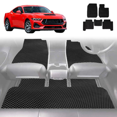 6D Diamond Car Floor Mats for Ford Mustang 2015 - 2024 (S550) - Custom-Fit Carpet Liner