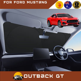 Front Windscreen Sun Shade for Ford Mustang 2015 - 2024 (S550) - Standard 150 x 85 cm - Black