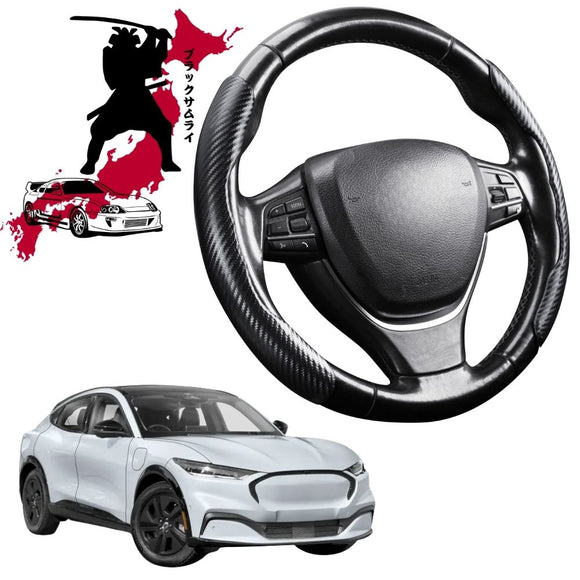 Black Samurai Segmented Steering Wheel Cover for Ford Mustang Mach-E 2021 - Current