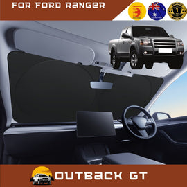 Front Windscreen Sun Shade for Ford Ranger 2006 - 2011 (PJ/PK) - Standard 150 x 85 cm - Black