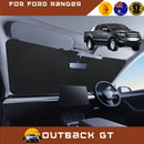 Front Windscreen Sun Shade for Ford Ranger 2015 - 2018 (PX2 Dual Cab Ute) - Standard 150 x 85 cm - Black-1