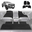 6D Diamond Car Floor Mats for Ford Ranger 2018 - 2022 (PX3 Dual Cab Ute) - Custom-Fit Carpet Liner-1