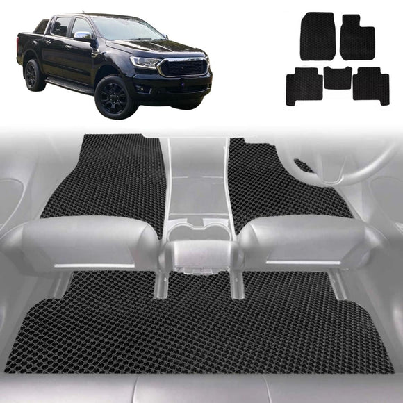 6D Diamond Car Floor Mats for Ford Ranger 2022 - Current PX Mk3 - Custom-Fit Carpet Liner