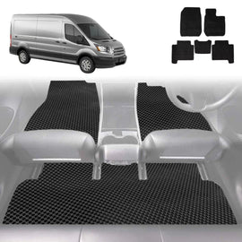 6D Diamond Car Floor Mats for Ford Transit Cab 2014 - Current VO - Custom-Fit Carpet Liner