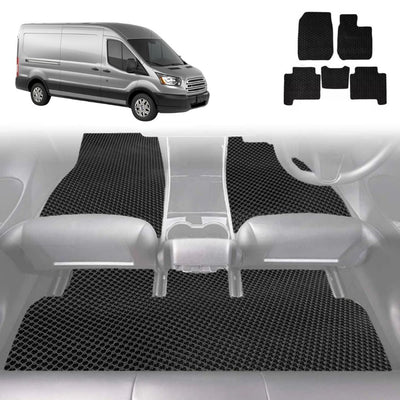 6D Diamond Car Floor Mats for Ford Transit Cab 2014 - Current VO - Custom-Fit Carpet Liner