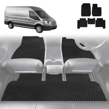 6D Diamond Car Floor Mats for Ford Transit Cab 2014 - Current VO - Custom-Fit Carpet Liner