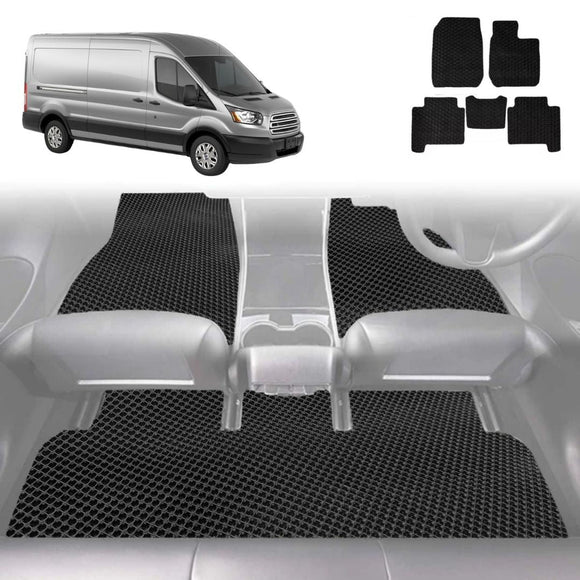 6D Diamond Car Floor Mats for Ford Transit Cab 2014 - Current VO - Custom-Fit Carpet Liner