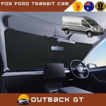 Front Windscreen Sun Shade for Ford Transit Cab 2014 - Current VO - XL 160 x 98 cm - Black