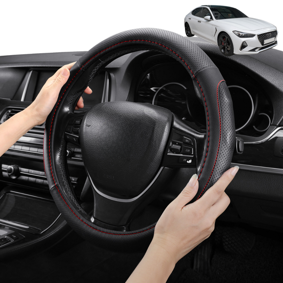 Steering Wheel Cover Pro Extra Layer for Genesis G70 2017 - Current (IK) - Breathable & Anti-Slip - Circle 38 cm