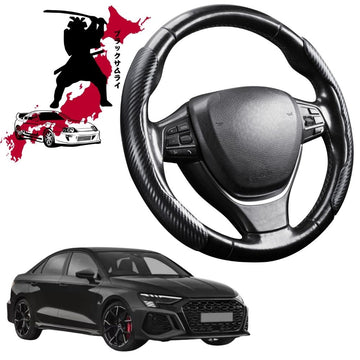 Black Samurai Segmented Steering Wheel Cover for Audi A3 S3 RS3 2022 - Current