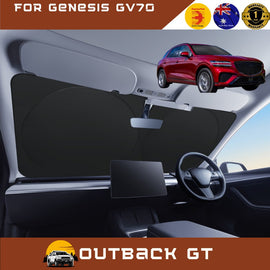 Front Windscreen Sun Shade for Genesis GV70 2022 - Current IK - Standard 150 x 85 cm - Black