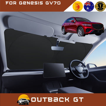 Front Windscreen Sun Shade for Genesis GV70 2022 - Current IK - Standard 150 x 85 cm - Black