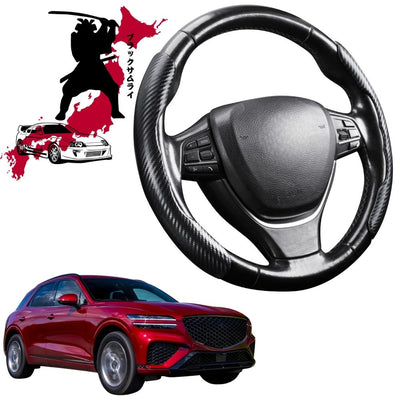 Black Samurai Segmented Steering Wheel Cover for Genesis GV70 2022 - Current IK