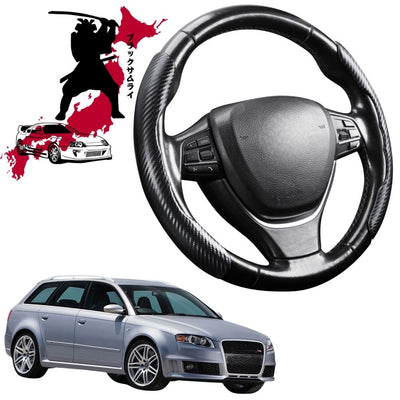Black Samurai Segmented Steering Wheel Cover for Audi A4 S4 RS4 2001 - 2008 (B7, B6)