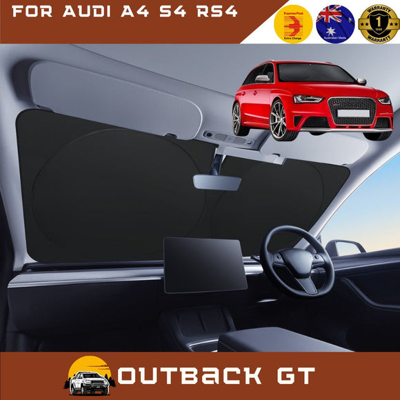 Front Windscreen Sun Shade for Audi A4 S4 RS4 2008 - 2015 (B8) - Standard 150 x 85 cm - Black