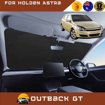 Front Windscreen Sun Shade for Holden Astra 2004 - 2009 (AH) - Standard 150 x 85 cm - Black