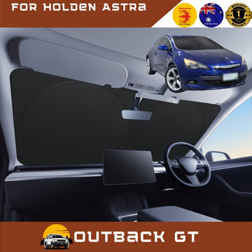 Front Windscreen Sun Shade for Holden Astra 2009 - 2016 (PJ) - Standard 150 x 85 cm - Black
