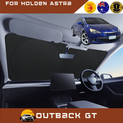 Front Windscreen Sun Shade for Holden Astra 2009 - 2016 (PJ) - Standard 150 x 85 cm - Black