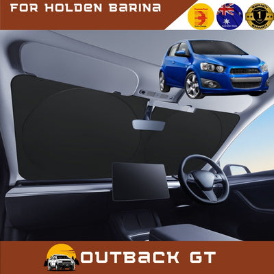 Front Windscreen Sun Shade for Holden Barina 2011 - 2018 (TM) - Standard 150 x 85 cm - Black