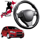 Black Samurai Segmented Steering Wheel Cover for Holden Barina 2011 - 2018 (TM)-1