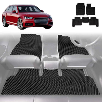 6D Diamond Car Floor Mats for Audi A4 S4 RS4 2016 - Current (B9) - Custom-Fit Carpet Liner