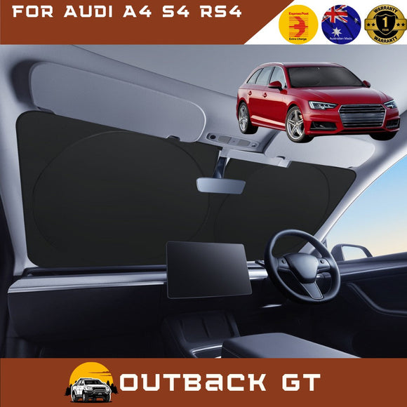Front Windscreen Sun Shade for Audi A4 S4 RS4 2016 - Current (B9) - Standard 150 x 85 cm - Black