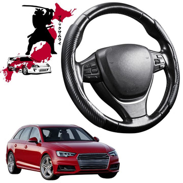 Black Samurai Segmented Steering Wheel Cover for Audi A4 S4 RS4 2016 - Current (B9)