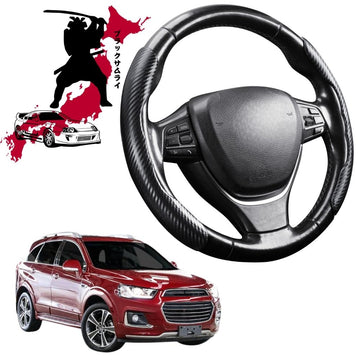 Black Samurai Segmented Steering Wheel Cover for Holden Captiva 7 2016 - 2018 CG II