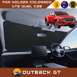 Front Windscreen Sun Shade for Holden Colorado Ute Dual Cab 2012 - 2020 VE, VF - Standard 150 x 85 cm - Black