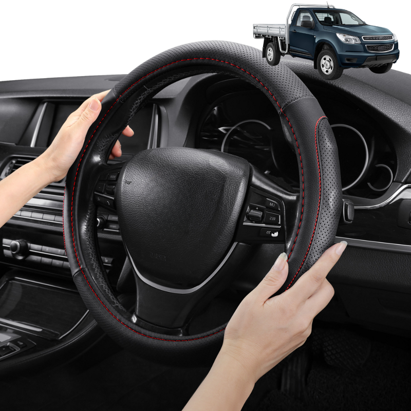 Steering Wheel Cover Pro Extra Layer for Holden Colorado Ute Single Cab 2012-2016 RG, VF - Breathable & Anti-Slip - Circle 38 cm