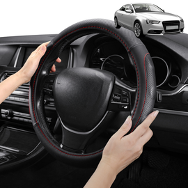 Steering Wheel Cover Pro Extra Layer for Audi A5 S5 RS5 2007-2016 F5 - Breathable & Anti-Slip - D-Shape 38 cm