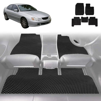 6D Diamond Car Floor Mats for Holden Commodore 1997 - 2006 (VT VX VY VZ) - Custom-Fit Carpet Liner
