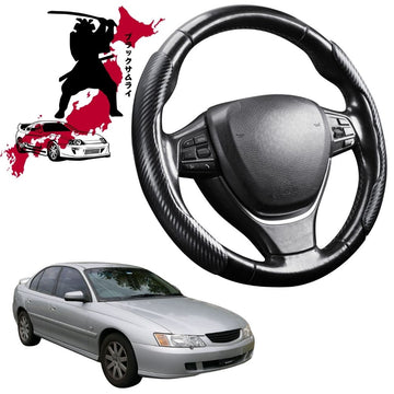 Black Samurai Segmented Steering Wheel Cover for Holden Commodore 1997 - 2006 (VT VX VY VZ)