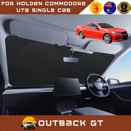 Front Windscreen Sun Shade for Holden Commodore Ute Single Cab 2007 - 2017 (VE VF) - Standard 150 x 85 cm - Black