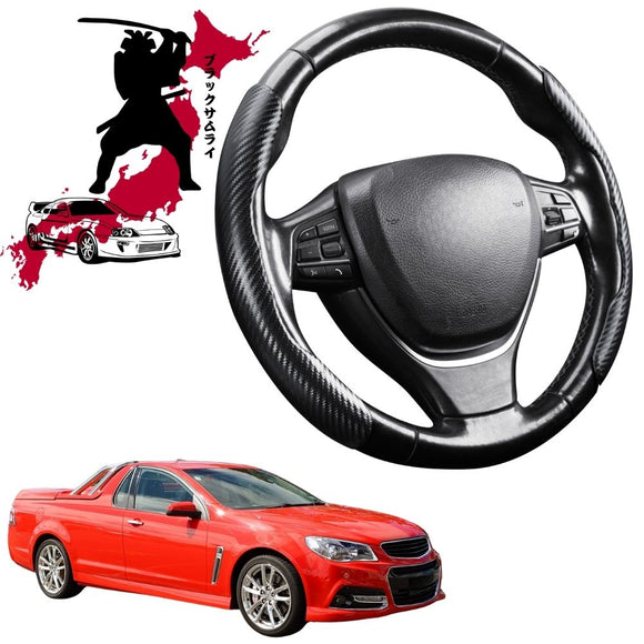 Black Samurai Segmented Steering Wheel Cover for Holden Commodore Ute Single Cab 2007 - 2017 (VE VF)